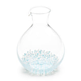 Glass Sake Bottle Light Blue Dots - 3.5"D x 5"H / 12.7cm