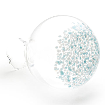 Glass Sake Bottle Light Blue Dots - 3.5"D x 5"H / 12.7cm