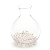 Glass Sake Bottle Brown Dots - 3.5"D x 5"H / 12.7cm