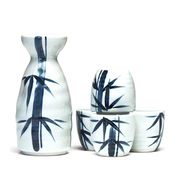 Japanese Blue Bamboo Sake 5-Piece Set 1:4