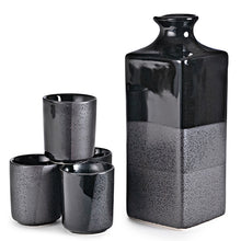 Japanese Sake Set 5-Piece 1:4 - Bottle : 2.5"D x 6.75"H / Cup : 1.75"D x 2.15"H