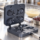 Open mini Taiyaki Maker beside batter and filling