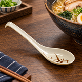023-J beige Autumn Grass melamine soup spoon in table service