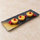 15-3/4" Melamine Rectangular Slate Platter 11/16" H, Black Soil Porcelain. Alternative serving suggestion.