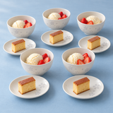 Ceramic 10-Piece Plate & Bowl Set, White — Sakura Design, Styled view