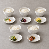Ceramic 10-Piece Plate & Bowl Set, White — Sakura Design, Serving example