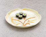1812GD Gold Orchid melamine plate with cucumber maki