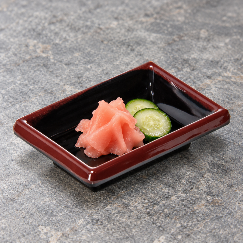 1901TM Tenmoku sauce dish holding pickled ginger and cucumber