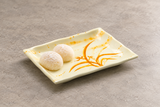 8-1/2" Melamine Rectangular Plate, Gold Orchid. Alternative serving suggestion.