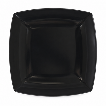 4-1/2" Melamine Square Flare Plate, Black. Alternate-overhead.