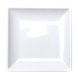 Melamine Square Flare Plate 4-1/2", White. Rim basin detail.