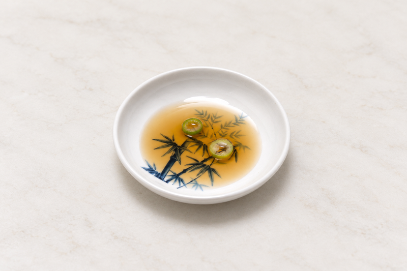 3¼″ White & Blue Melamine Round Sauce Dish