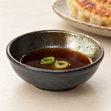 Round Porcelain Sauce Bowl 3-1/2", Black/Brown, Serving example