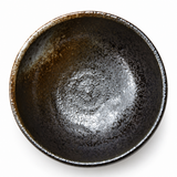 Round Porcelain Sauce Bowl 3-1/2", Black/Brown, Top view