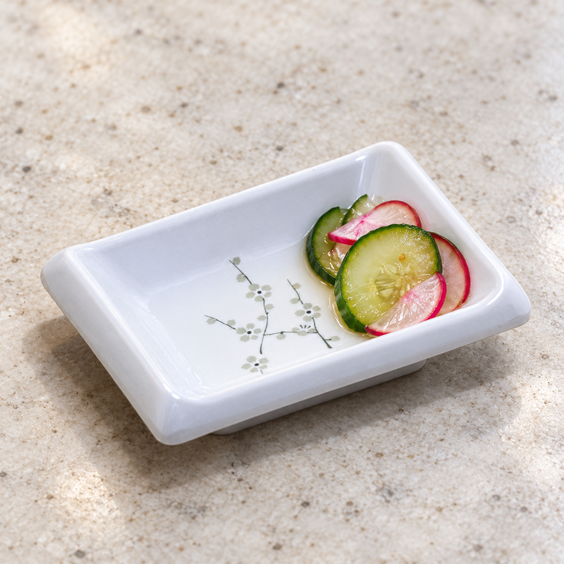 Cucumber and radish pickles in the 310-WP dish