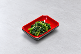 311-BR: Melamine Rectangular Sauce Dish 3-5/8"x2-1/2", Black/Red. food-service context