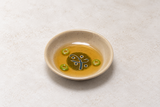 Melamine Round Sauce Dish 4", Green. Serving suggestion.