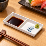 327-BZ blue bamboo melamine sauce dish in restaurant service