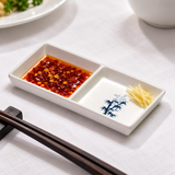 327-BZ blue bamboo melamine sauce dish in restaurant service