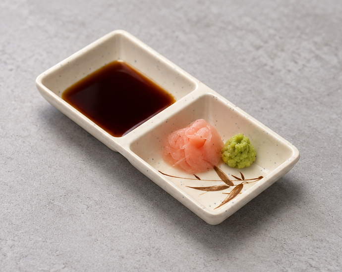333-J Autumn Grass melamine — a dip and a garnish together