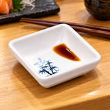334-BZ blue bamboo melamine sauce dish in restaurant service