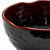 4-1/4" Melamine Round Wave Rice Bowl, Tenmoku, Detail view