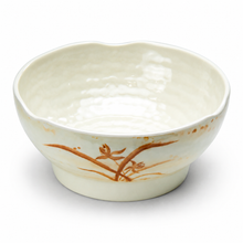 6-1/2" Melamine Round Soup Bowl, Gold Orchid, Gold Orchid angled bowl product view