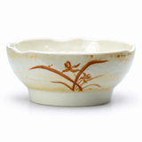 6-1/2" Melamine Round Soup Bowl, Gold Orchid, Lower orchid-pattern profile