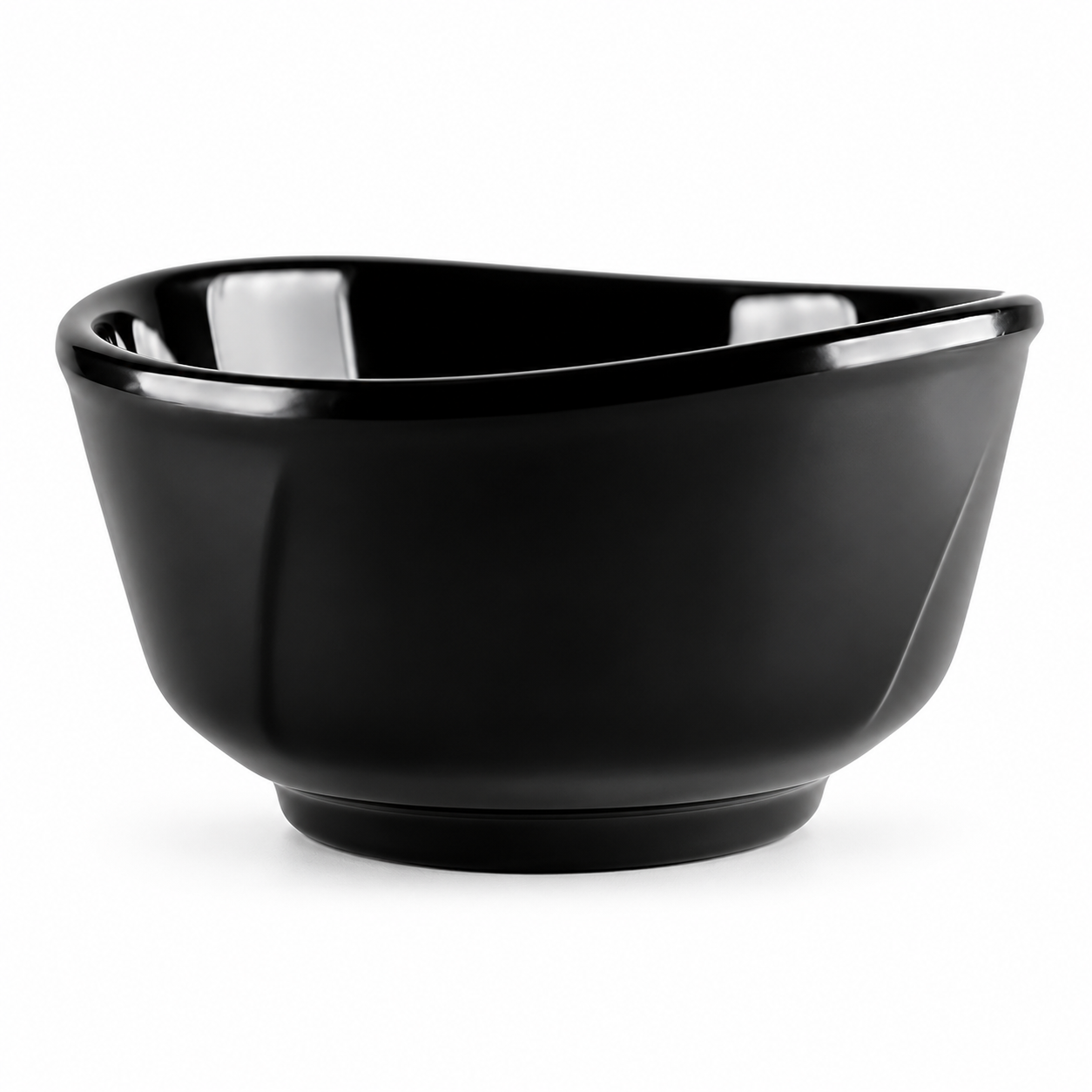 4-1/2" Melamine Wave Rim Rice Bowl 11oz, Black, Wave-rim black rice bowl product view