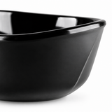 4-1/2" Melamine Wave Rim Rice Bowl 11oz, Black, Wavy lip and molded side facet