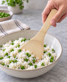 40-M bamboo spatula folding rice in a separate bowl