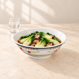 9-3/4" Melamine Rimless Bowl, Peacock 70oz., Styled view