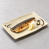 Melamine Rectangular Plate 11-3/8"x7-1/4", Eggplant. Serving suggestion.