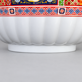 8" Melamine Swirl Bowl 45oz, Peacock, Detail view
