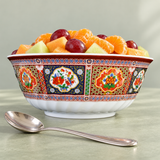 9" Melamine Swirl Bowl 72oz, Peacock, Styled view