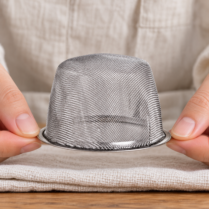 5490-75 mesh basket held in inverted orientation