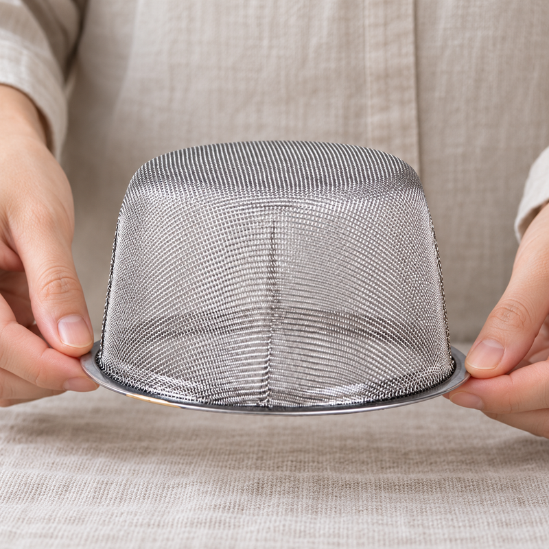 5490-80 mesh basket held in inverted orientation