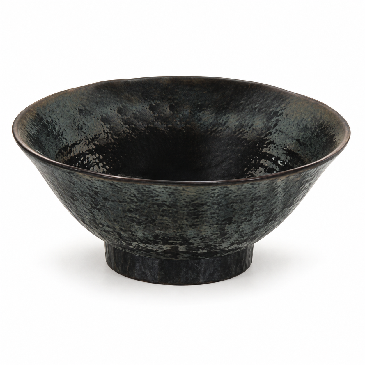7½″ Black & Brown Tenmoku Melamine Noodle Bowl — 32 oz, Angled empty product product view