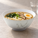7-3/4" Melamine Ramen Bowl, White Plum, Serving example
