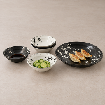 Pictured plate and bowls in savory service