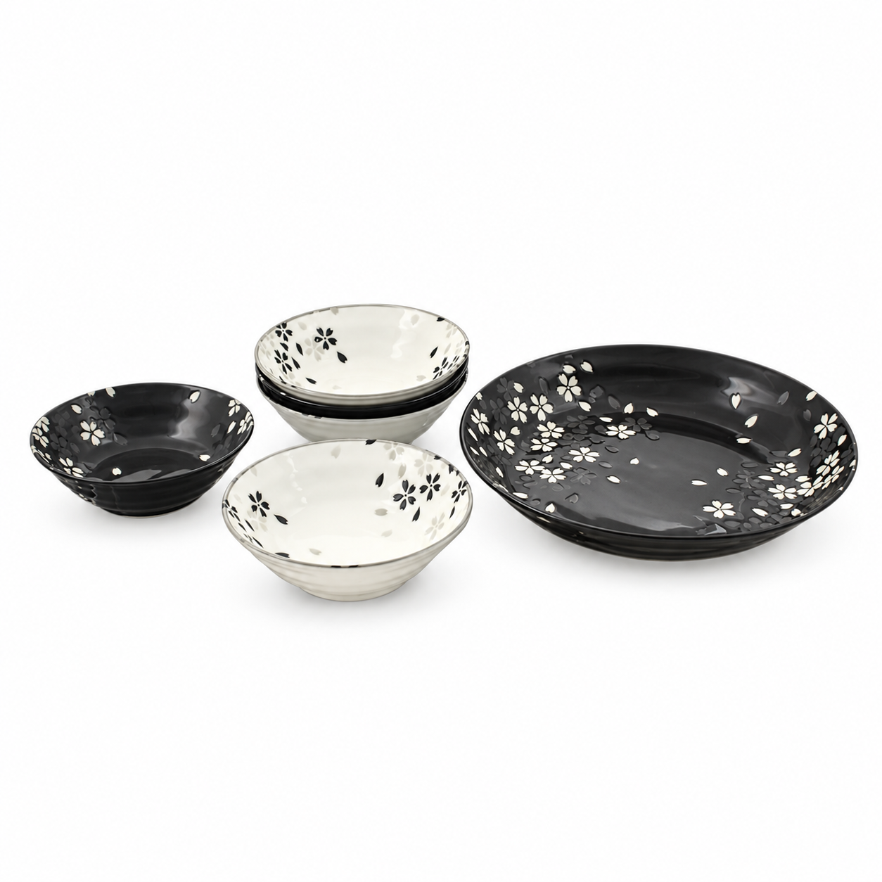 Grouped plate and bowl set