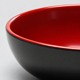 Melamine Round Bowl 4-3/4", Black/Red, Detail view