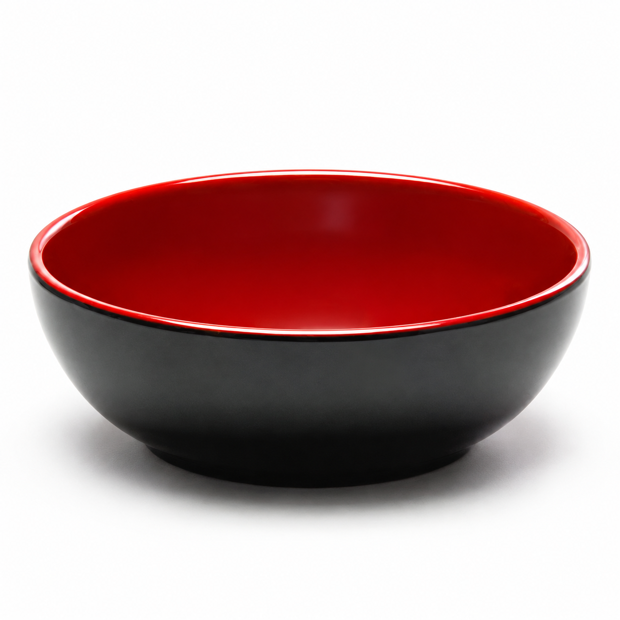 Melamine Round Bowl 4-3/4", Black/Red, Product view