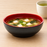Melamine Round Bowl 4-3/4", Black/Red, Serving example