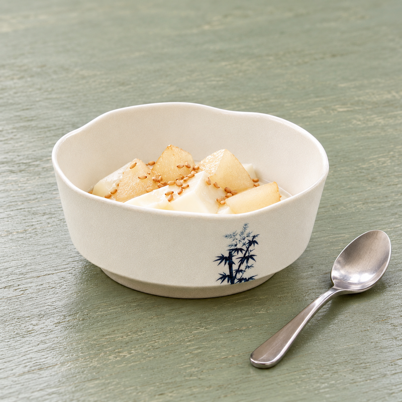 Blue Bamboo Melamine Petal Side Bowl — 5⅜ in