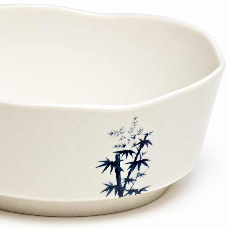 Blue Bamboo Melamine Petal Side Bowl — 5⅜ in