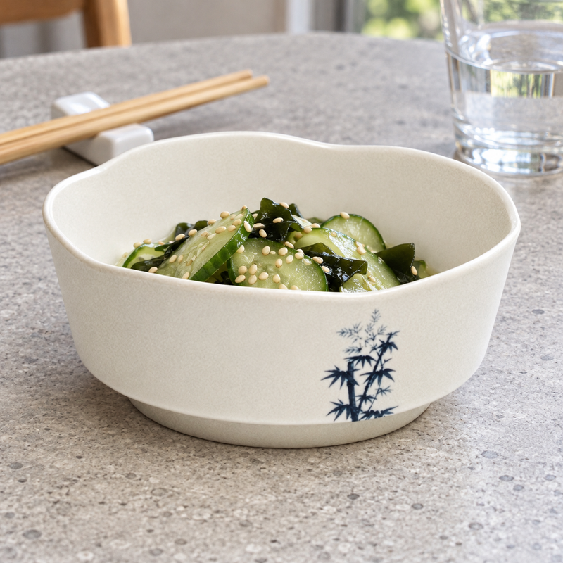Blue Bamboo Melamine Petal Side Bowl — 5⅜ in