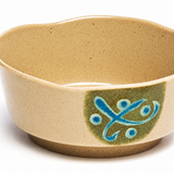 605E-M Petal rim and printed blue-green motif