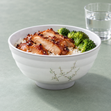 Melamine Round Bowl 6-1/4", White Plum, Styled view