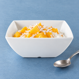 3-7/8" Melamine Square Bowl 1-4/5"Deep, White, Styled view